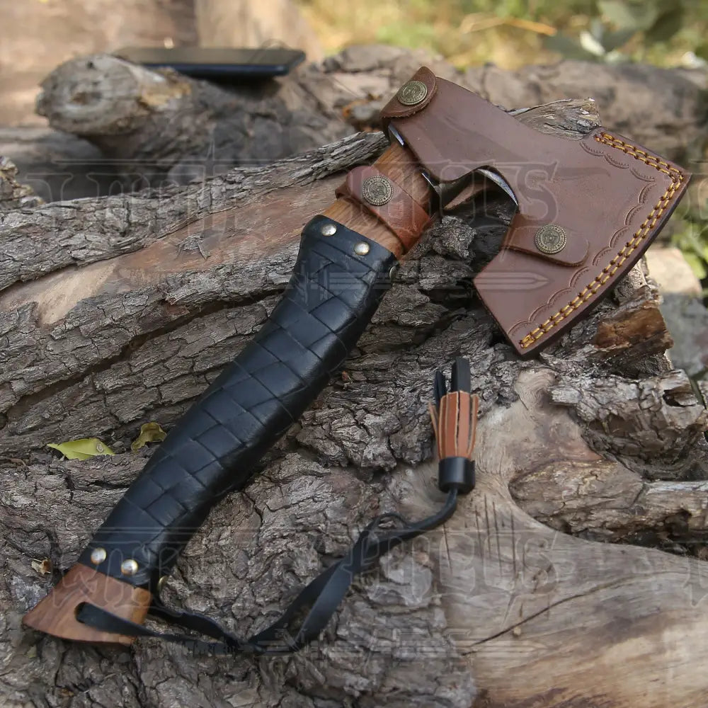 Small Forged Carbon Steel Axe with Ash Wood Shaft - Viking Axe 004-14