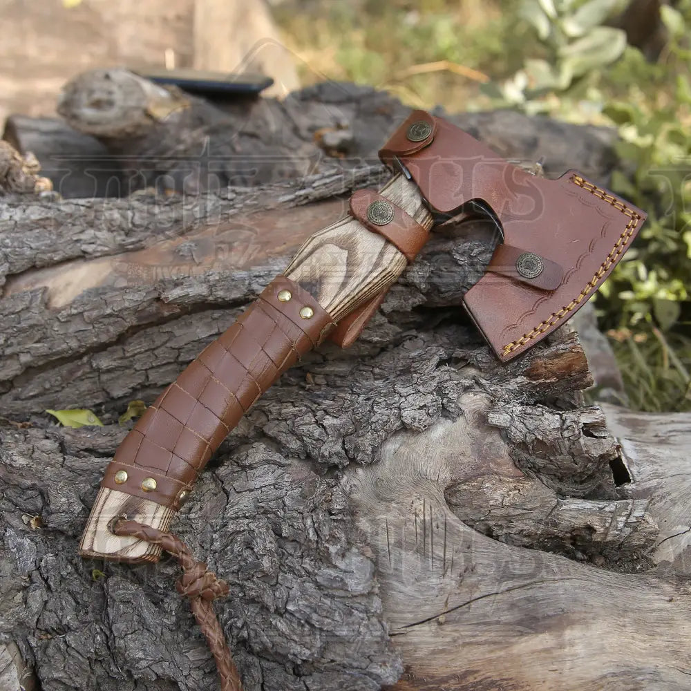 Small Forged Carbon Steel Axe with Ash Wood Shaft - Viking Axe 024-14