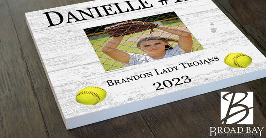 Softball Recognition Award Plaque Photo Frame for MVP or Senior Season End Gift