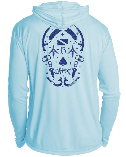 Gearhead Lucky Skull UV UPF 50+ Long Sleeve Hoodie