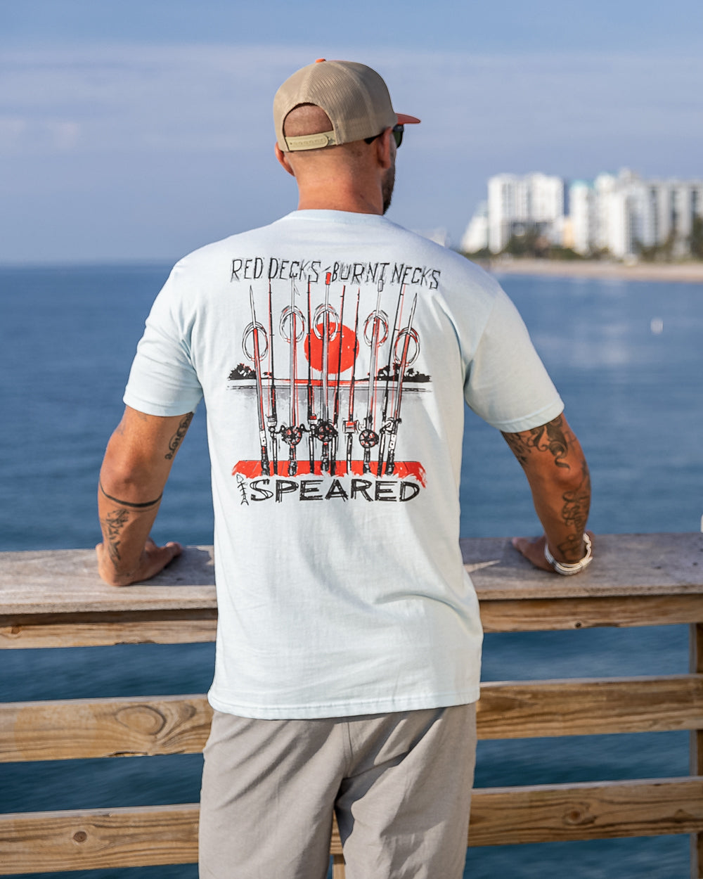 Red Decks, Burnt Necks Spearfishing T-Shirt: Mens