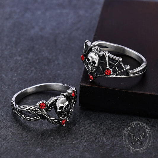 Spider Thorns Stainless Steel Skull Ring