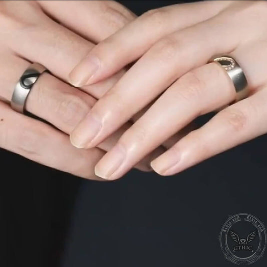 Spliced Heart Titanium Couple Ring