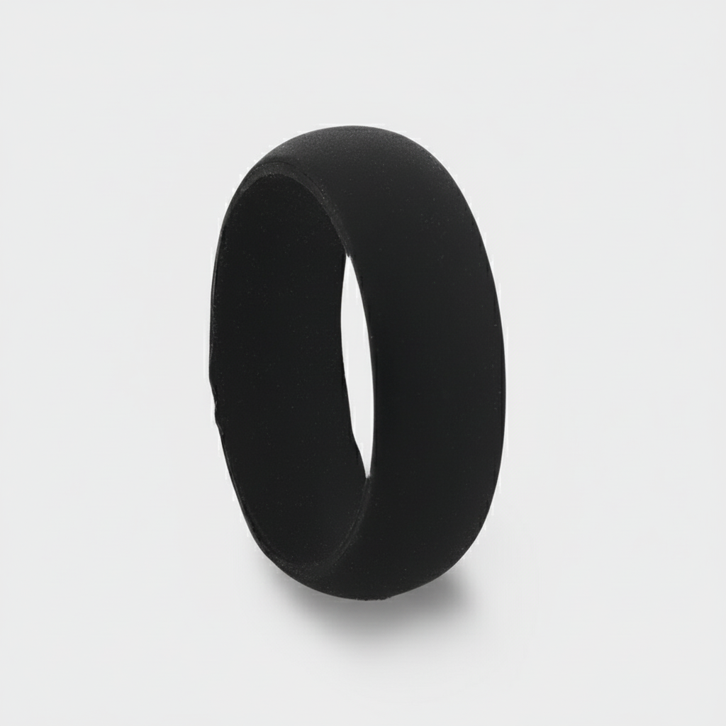 SEAL Silicone Ring for Men and Women Black Comfort Fit Hypoallergenic Thorsten - 8mm