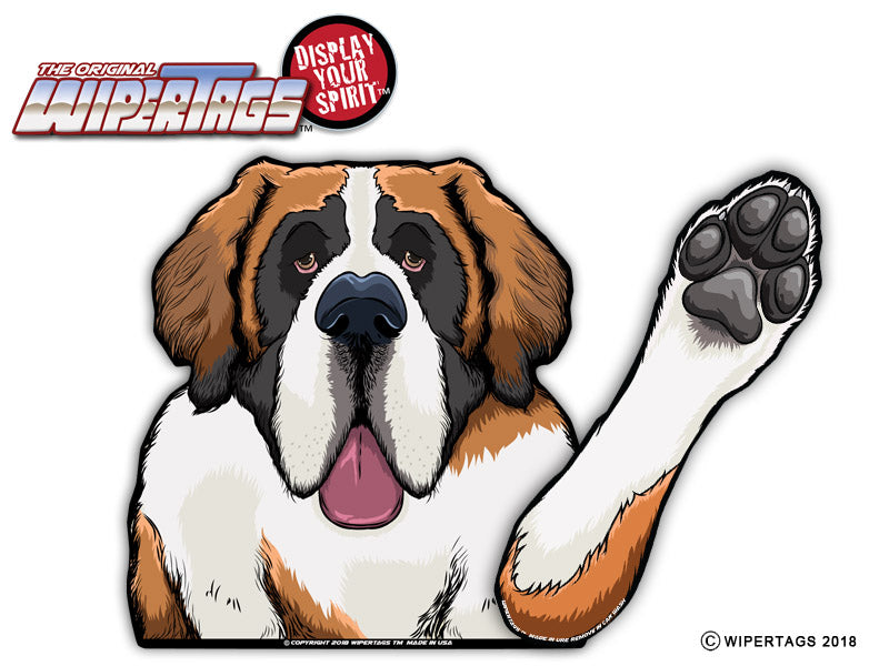 Sully the St Bernard Waving Dog WiperTags
