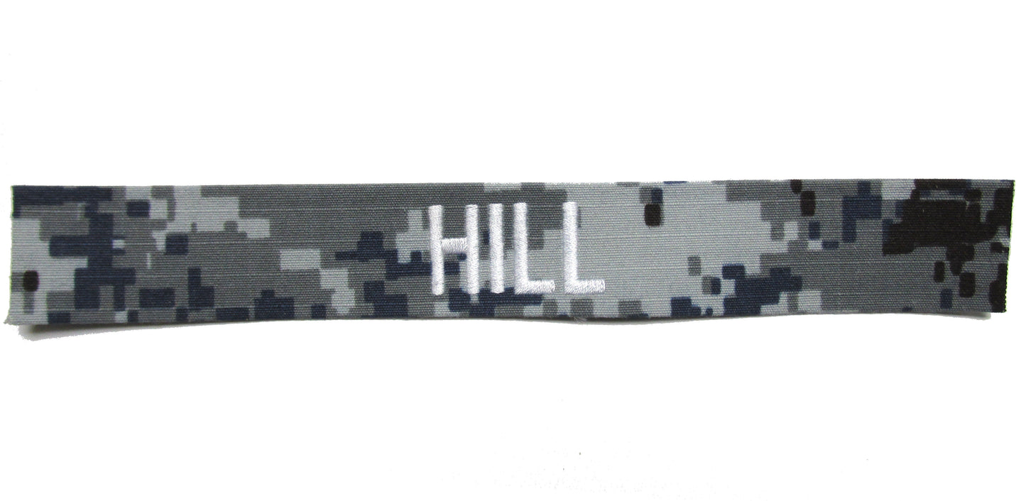 Blue Digital Name Tape - SEW ON - Fabric Material
