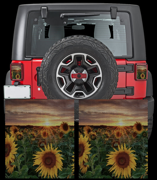 Sunflower field taillights cover decal
