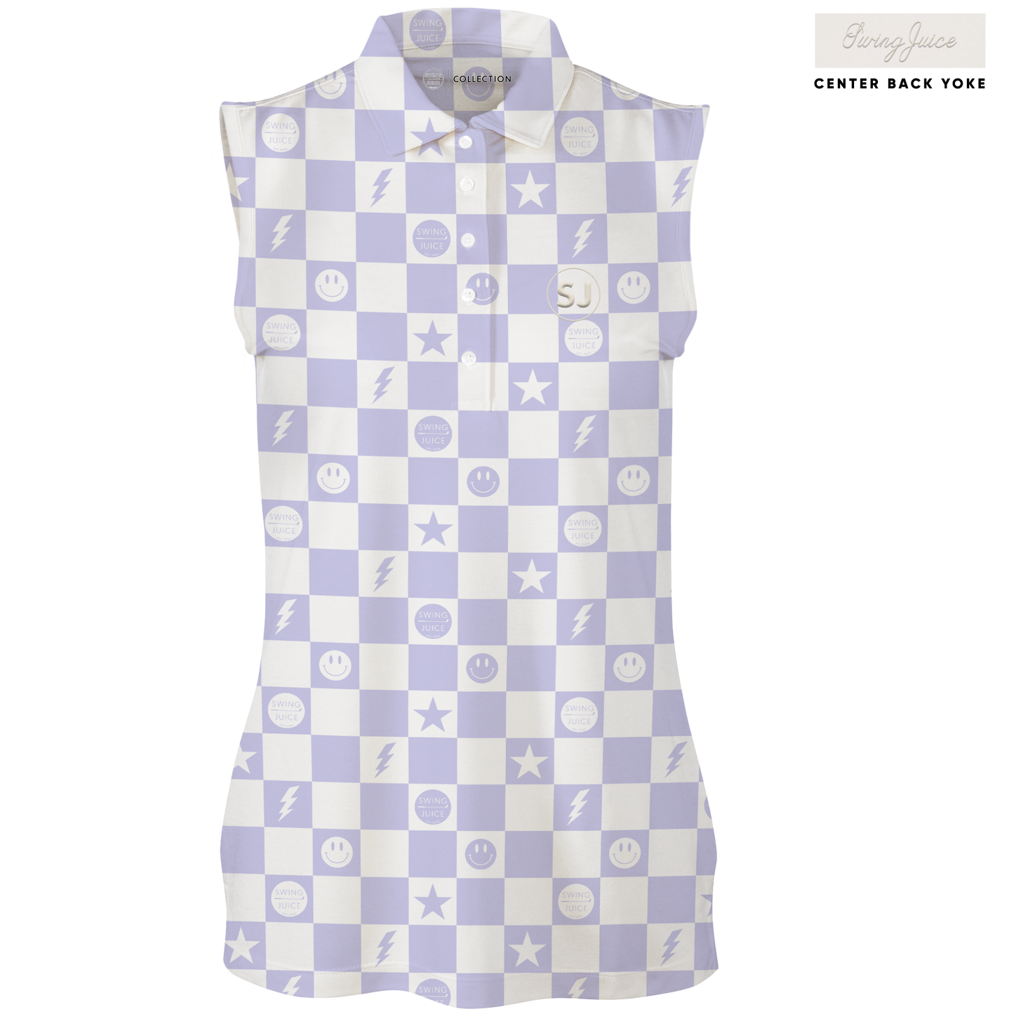 Golf Smile Face Women's Sleeveless Polo - Final Sale