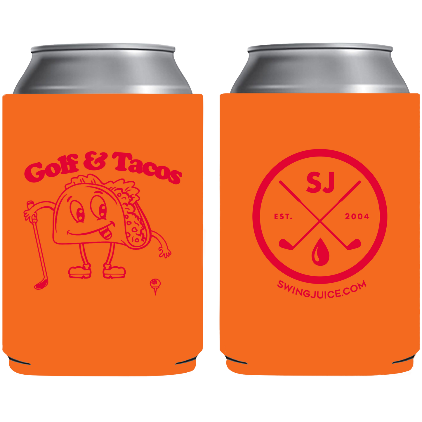 Golf & Tacos Koozie Orange O/S