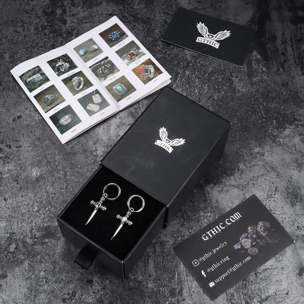 Sword Stainless Steel Skull Earring