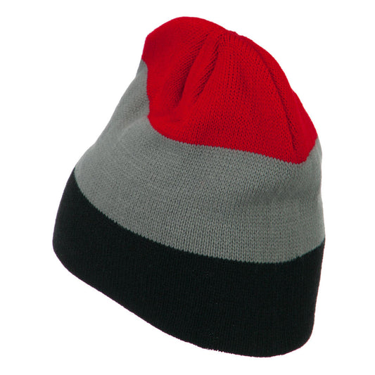 Three Colors Striped Knitted Beanie