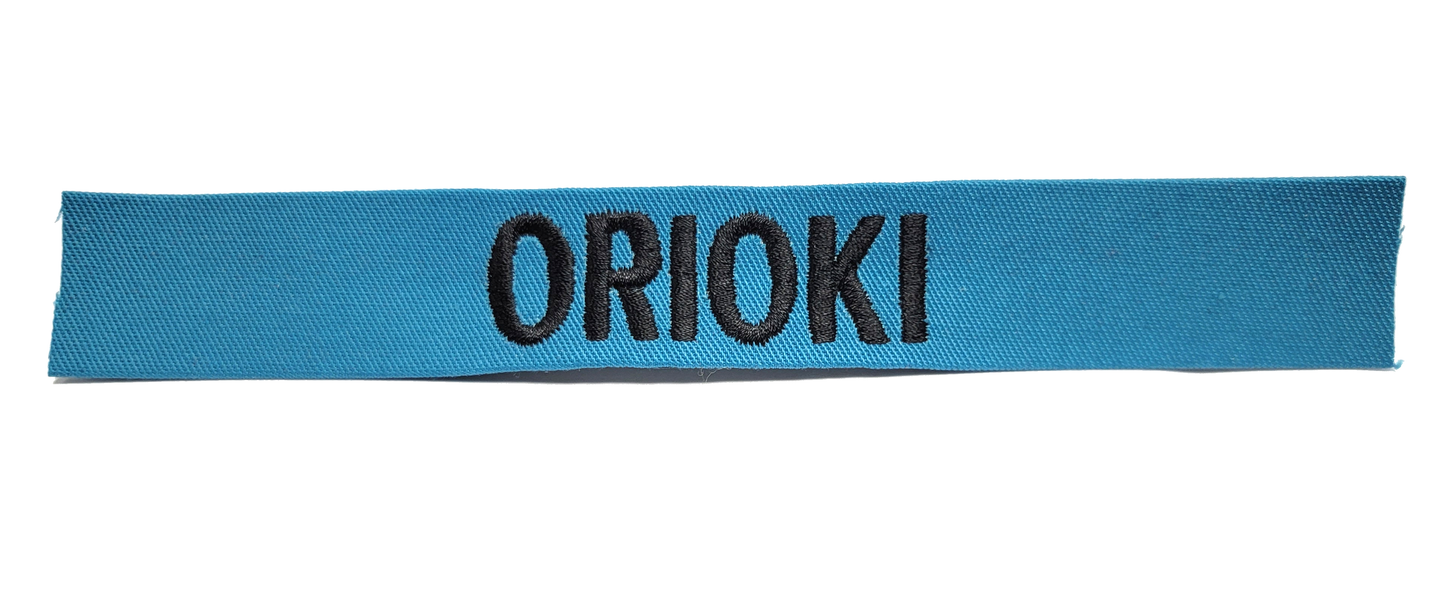 Teal Name Tape - SEW ON - Fabric Material