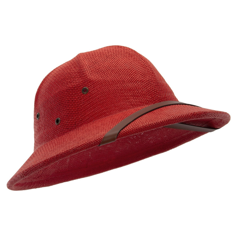 UPF 50+ Pith Helmet Twisted Toyo with Flower Ribbon