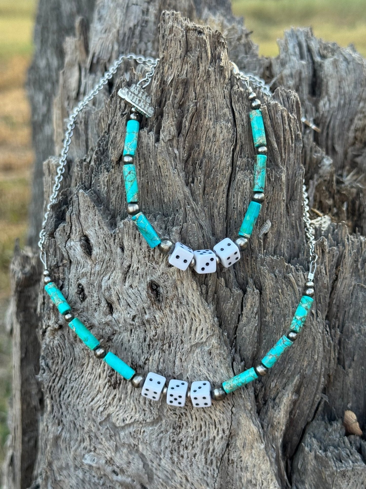 Sterling Silver Slot Dice Necklace