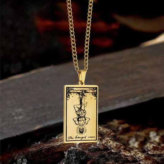 The Hanged Man Major Arcana Tarot Stainless Steel Necklace