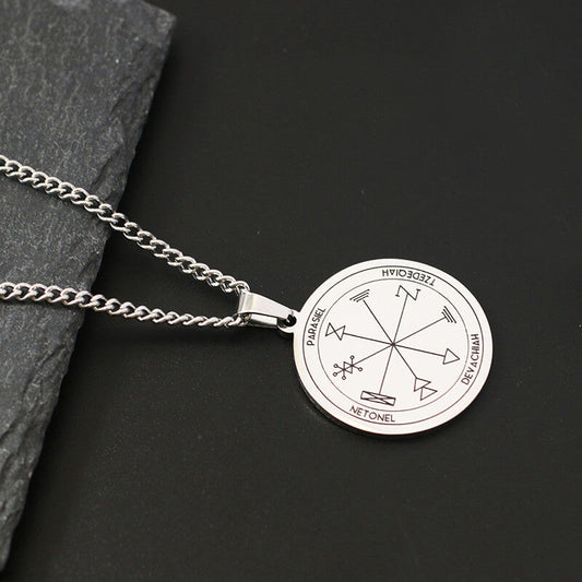 The Key of Solomon Pentacle of Jupiter Stainless Steel Necklace