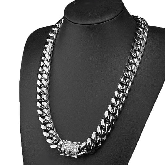 Thick Cuban Link Stainless Steel Chain Necklace