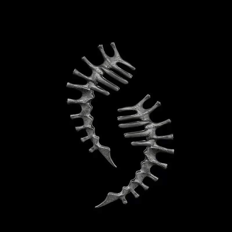 Thorn Spine Mechanical Alloy Skull Ear Cuff