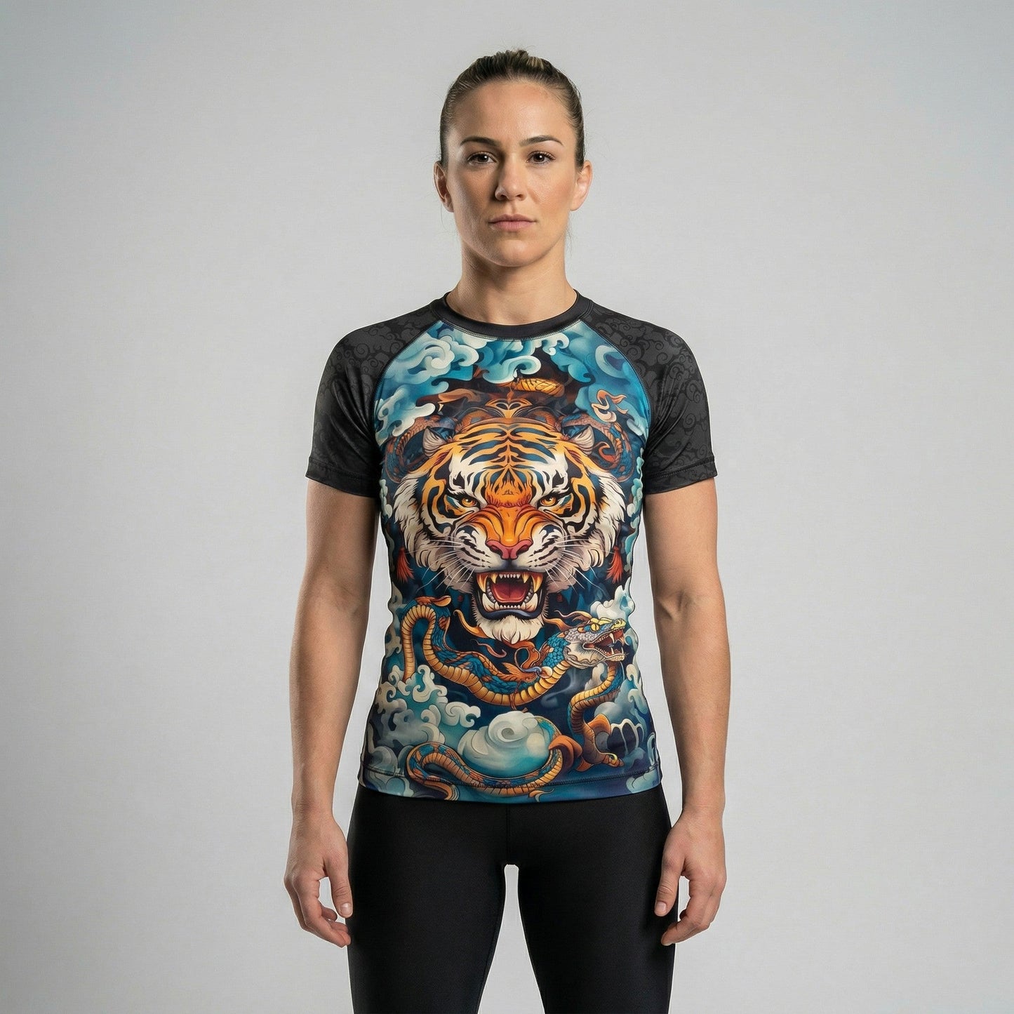 TIGER SPIRIT WOMEN SHORT SLEEVE RASH GUARD
