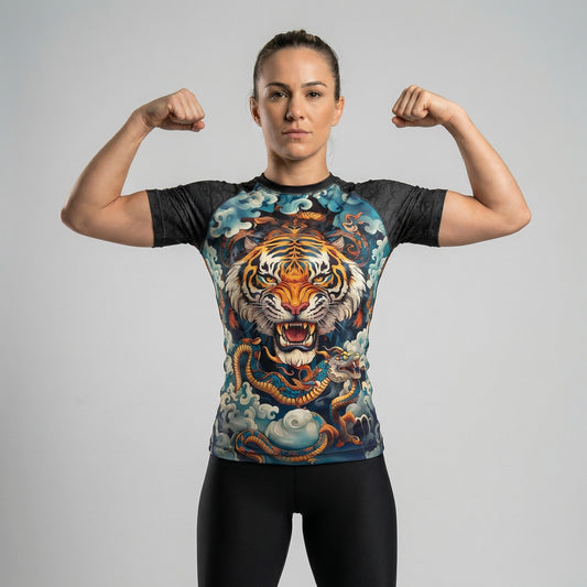 TIGER SPIRIT WOMEN SHORT SLEEVE RASH GUARD