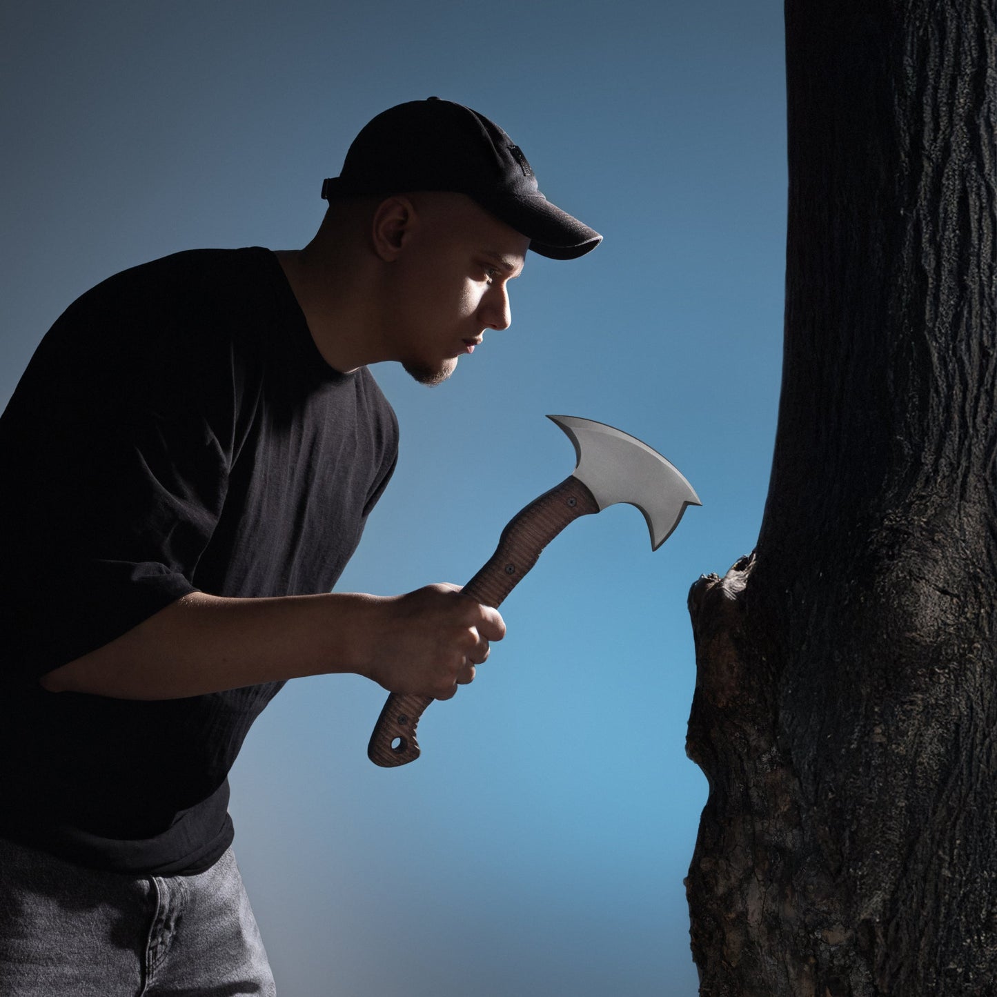 Combat tomahawk "Barong" with polymer composite handle