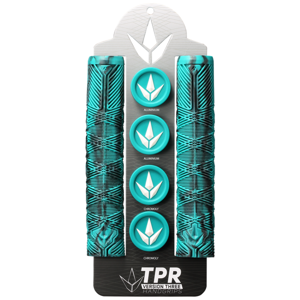 Envy Handgrips V3 (TPR) - Black/Teal (Pair)