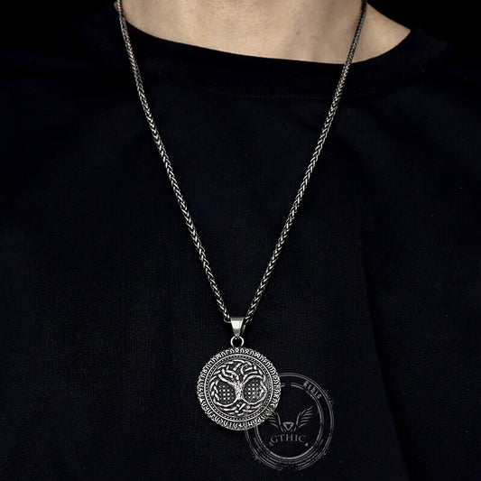 Tree Of Life Aegishjalmur Stainless Steel Viking Pendant
