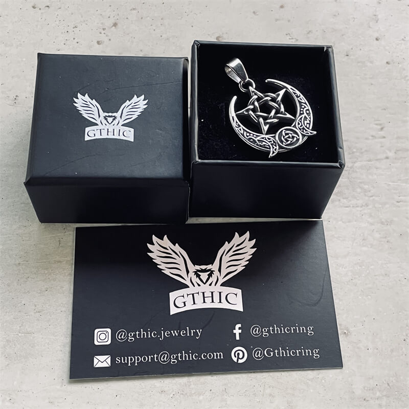 Triple Moon Pentagram Stainless Steel Pendant