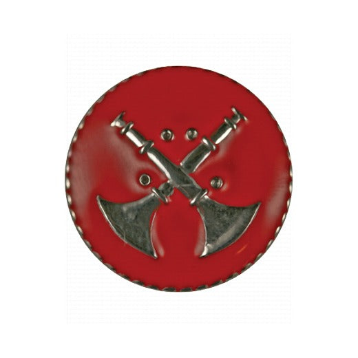 Two Bugles Crossed Collar Device - Red Enamel Disk