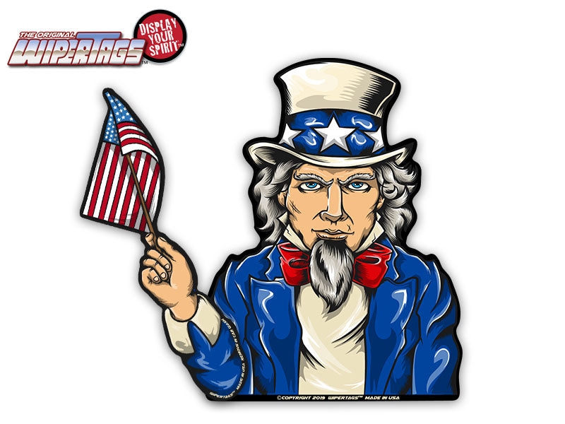 Uncle Sam Waving USA Flag WiperTags
