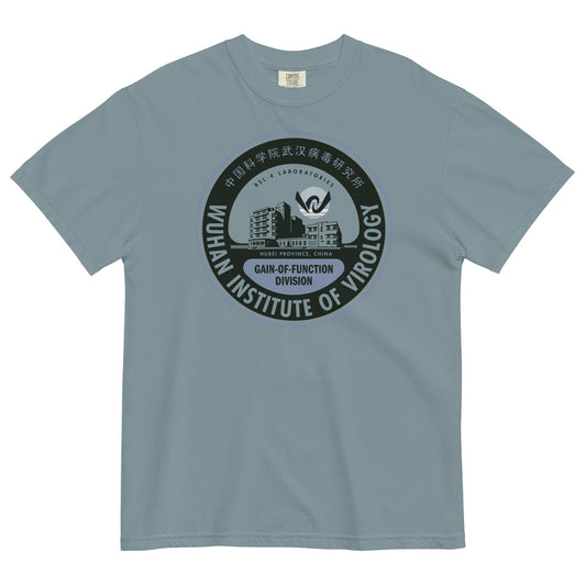 Wuhan Institute of Virology Parody T-Shirt Garment-dyed Heavyweight T-shirt