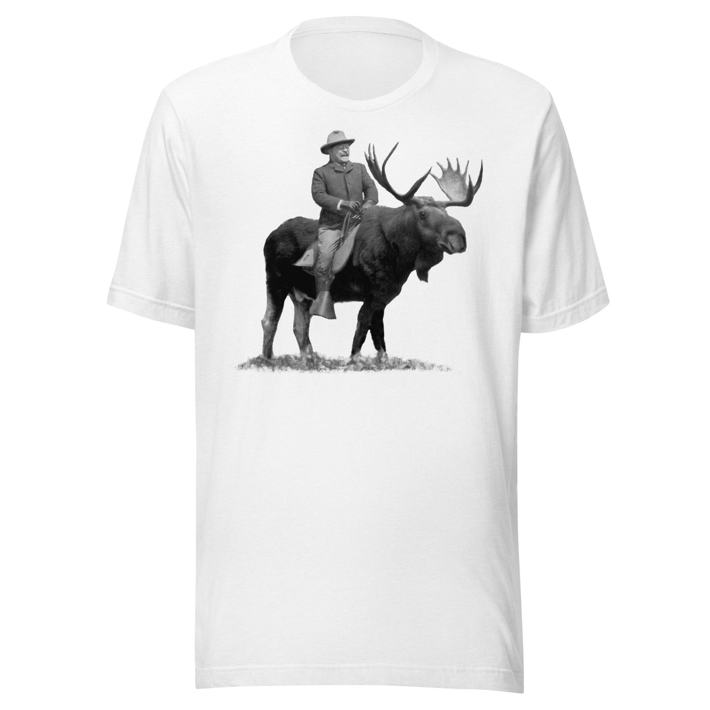 Teddy Roosevelt Riding A Bull Moose T-shirt