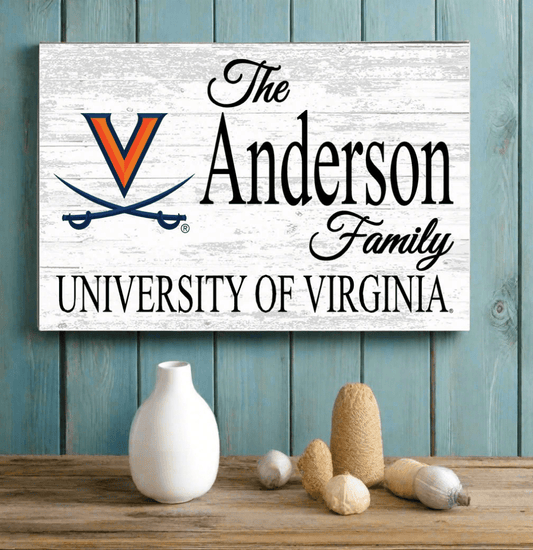 University of Virginia Family Name Sign – Personalized UVA Gift Wood Sign