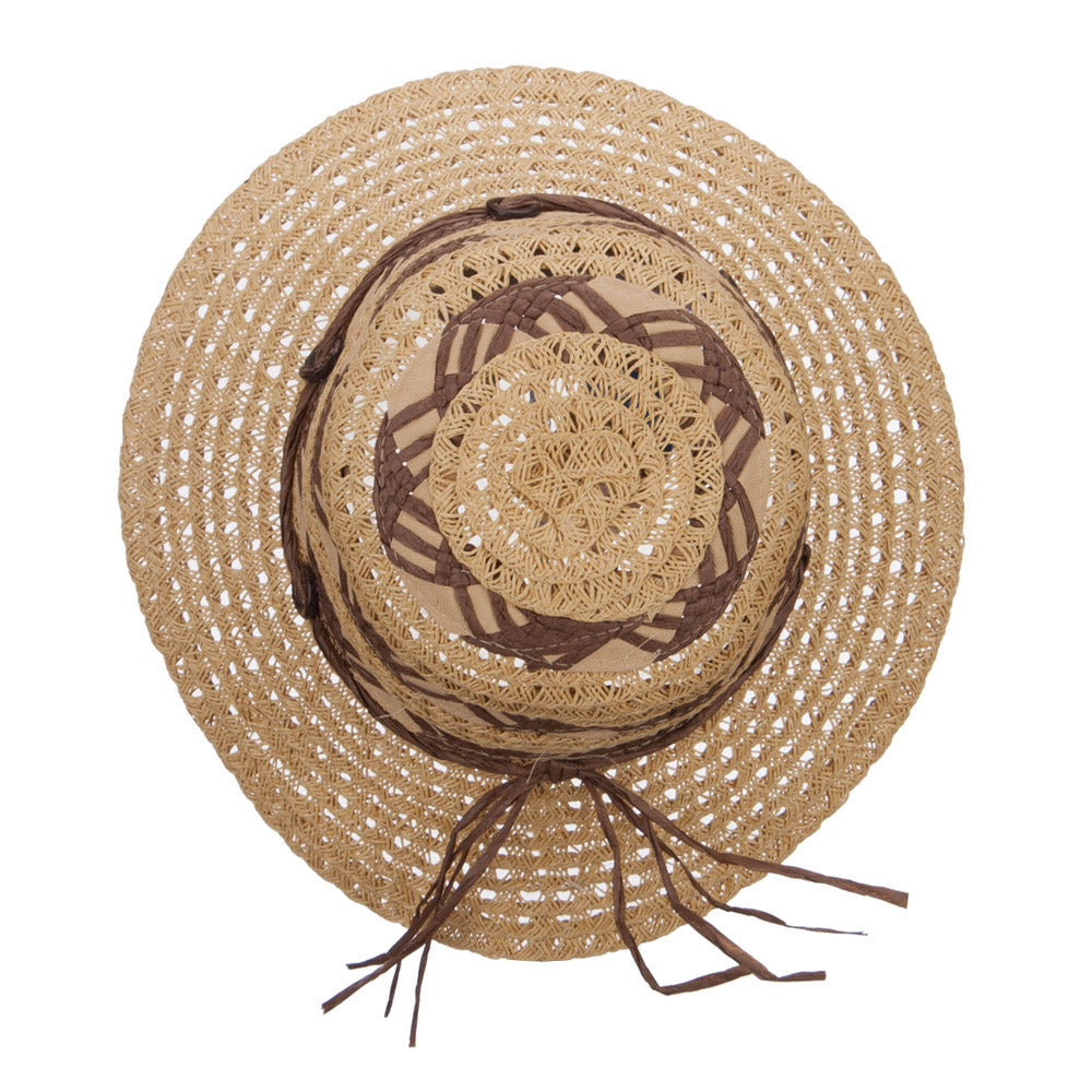 Straw Braid Coconut Beaded Bucket Hat