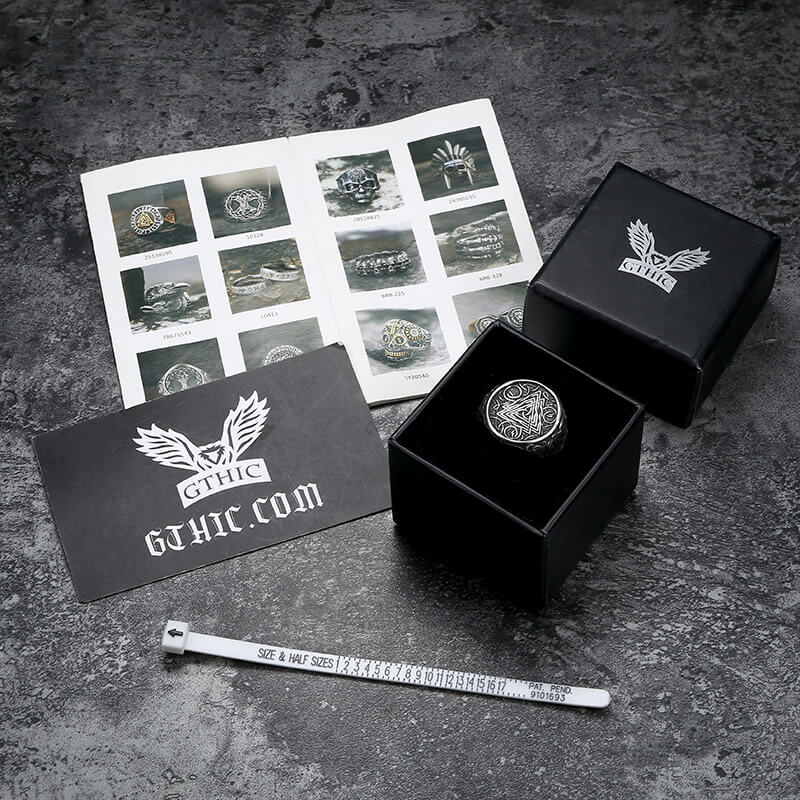 Urnes Valknut Stainless Steel Viking Ring