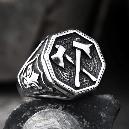 Viking Axe Stainless Steel Ring