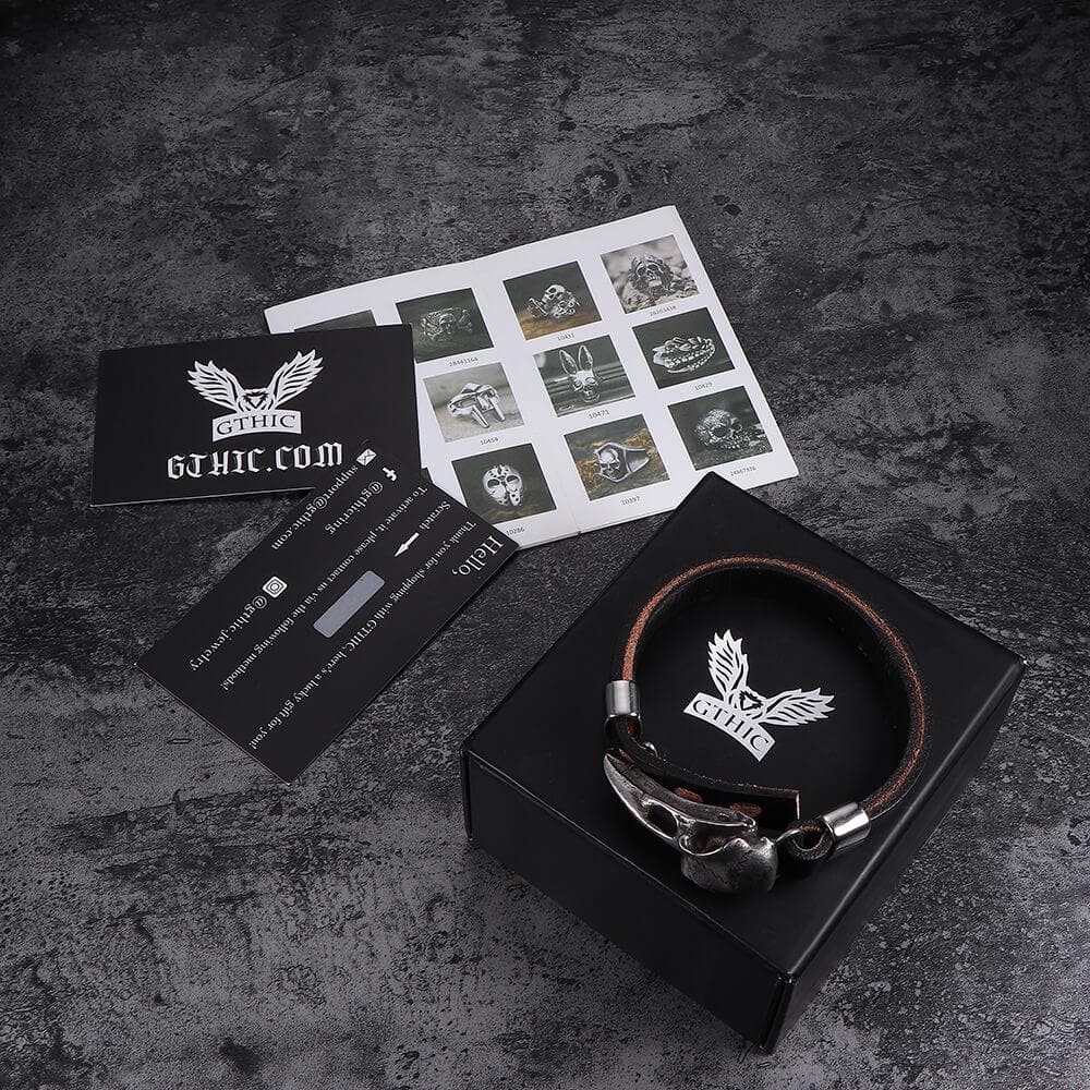 Viking Crow Head Stainless Steel Bracelet