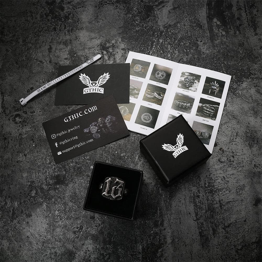 Vintage 13 Stainless Steel Skull Ring