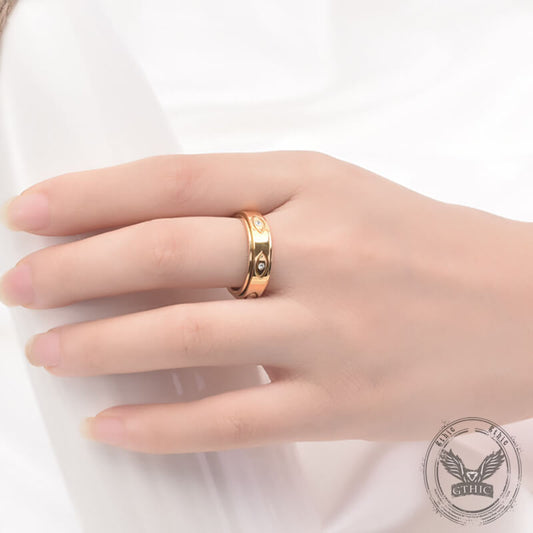 Vintage All-seeing Eye Stainless Steel Spinner Ring