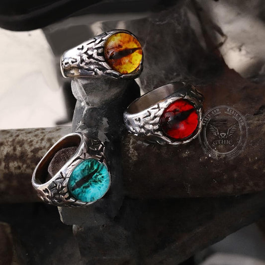 Vintage Dragon Eye Stainless Steel Ring