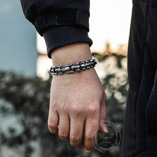 Vintage Dragon Scale Stainless Steel Bracelet