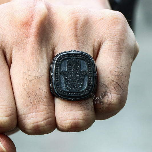 Vintage Hand of Fatima Stainless Steel Ring