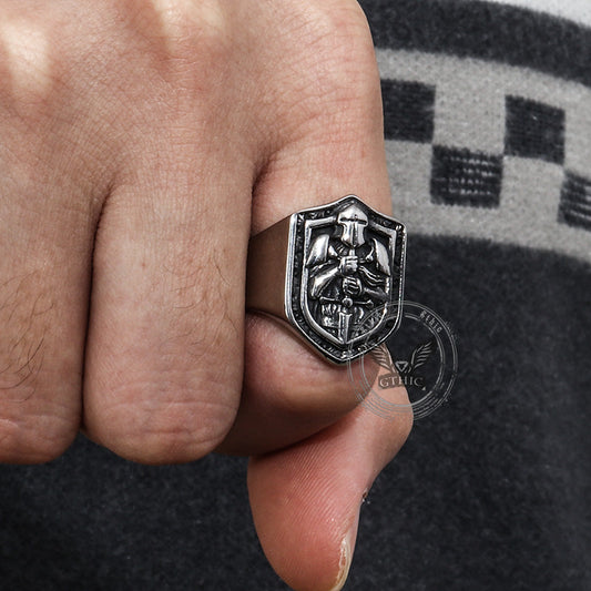 Vintage Knights Templar Crusade Stainless Steel Ring