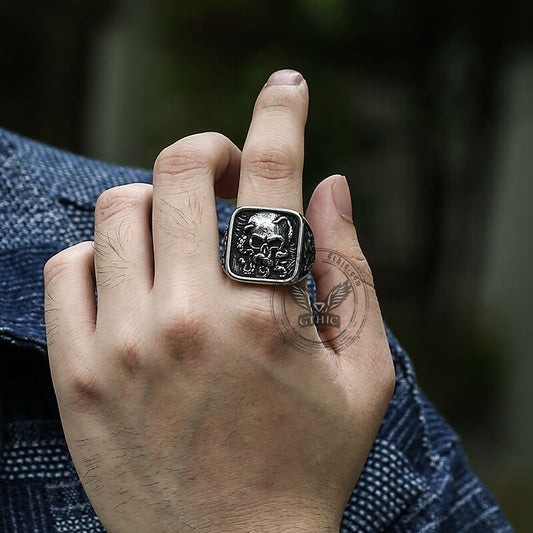 Vintage Octopus Skull Stainless Steel Ring