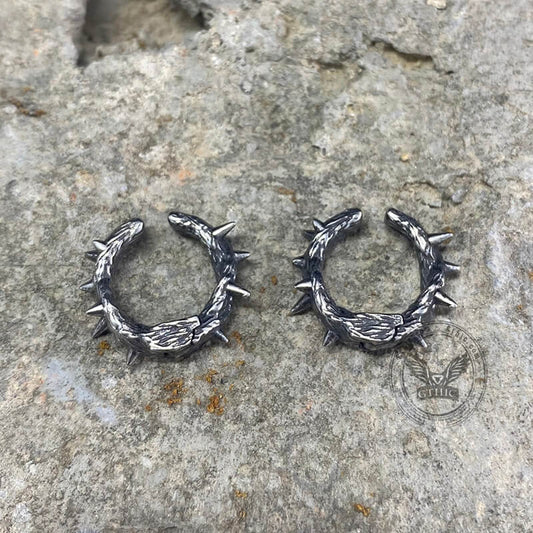 Vintage Thorns Stainless Steel Ear Clips