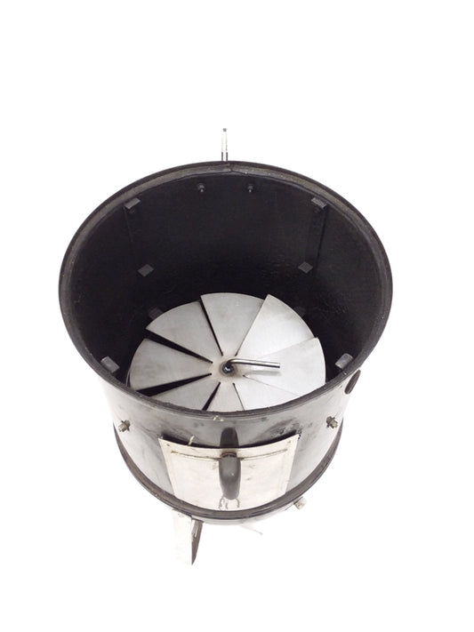 Vortex Charcoal Basket for WSM & Drum Cookers - Heavy Duty 14 Gauge Steel -Made in the USA - Promotes Even Cooking, Helps Prevent Burning - Round Design with Built-In Ash Plate
