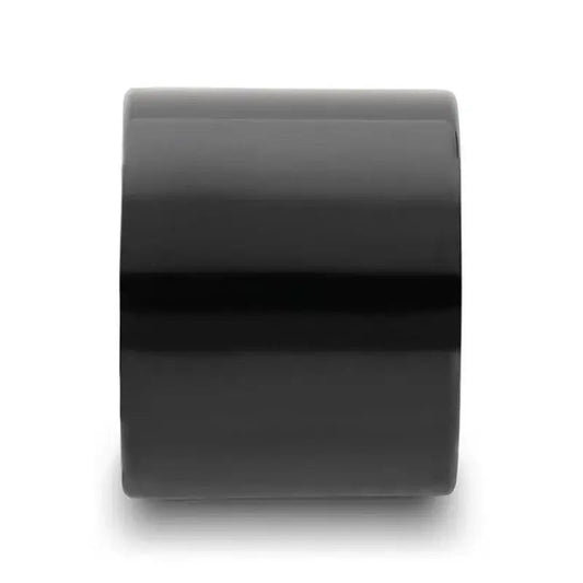 AXWELL Black Flat Pipe-Cut Tungsten Carbide Ring, Polished Finish — 20mm