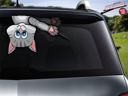 Grayson Waving Gray Kitten WipurrTags