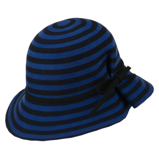 Striped Wool Felt Cloche
