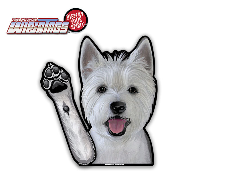 Maggie the Westie Waving Dog WiperTags
